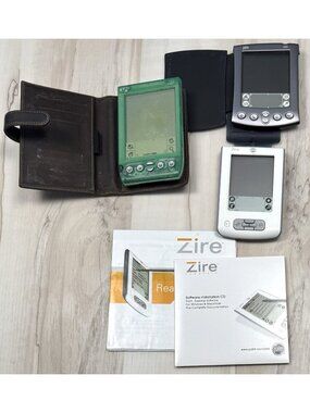 PALM PILOT Lot 3 Visor (Works) Zire (Untested +Installation CD) M515 (For Parts)
